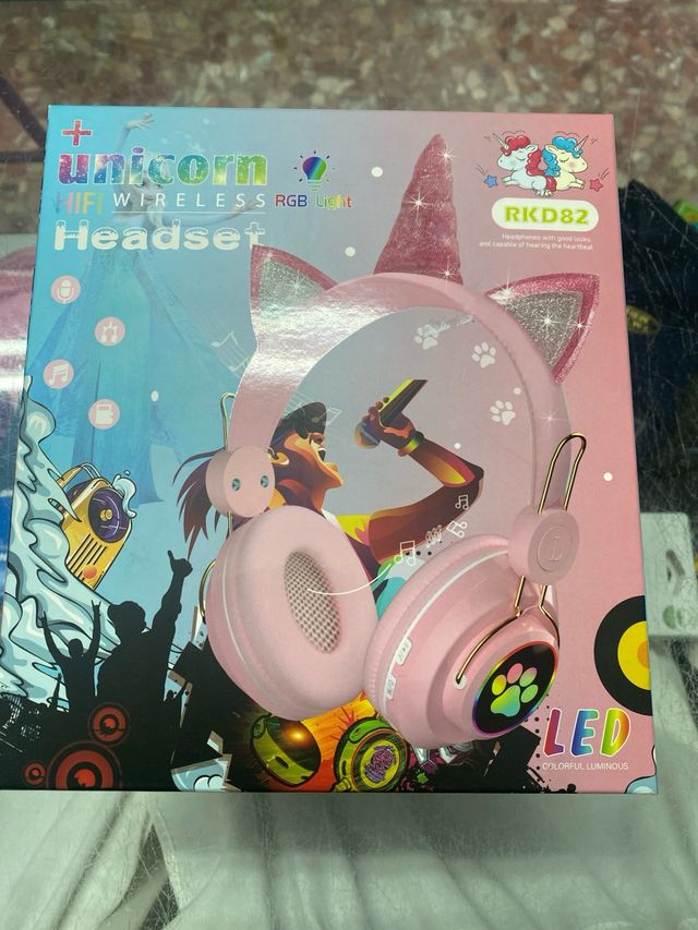 Cascos wireless Unicornio con Led Rosa  NUEVO