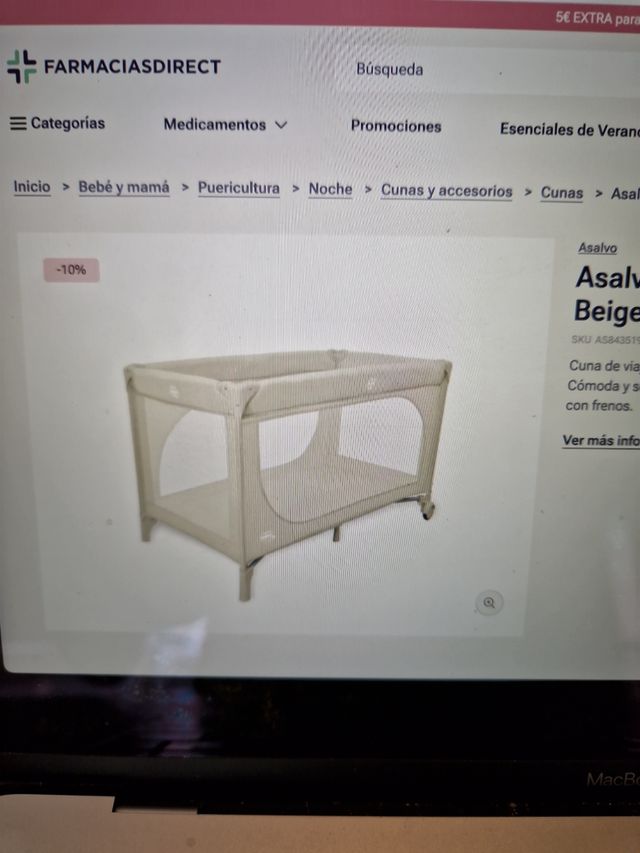 Cuna de viaje plegable