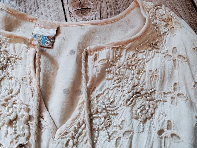 Vestido boho romántico pedrería