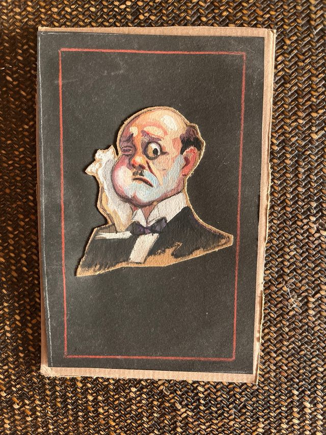 Dois desenhos de colagem sobre um tema dentário