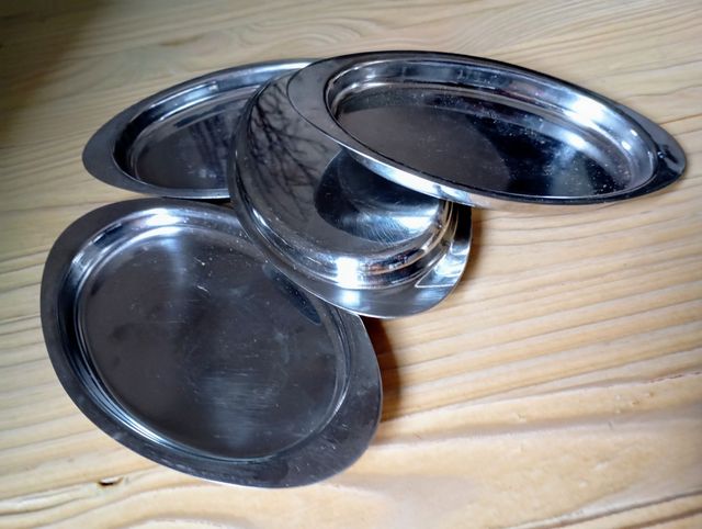 Bandejitas de acero inoxidable vintage