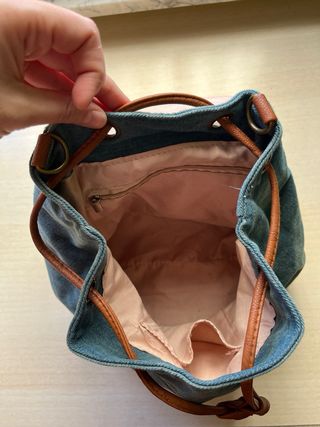 Bolso mochila vaquera y cuero