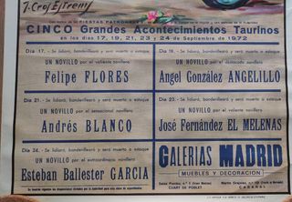 Cartel toros 1972 Chirivella