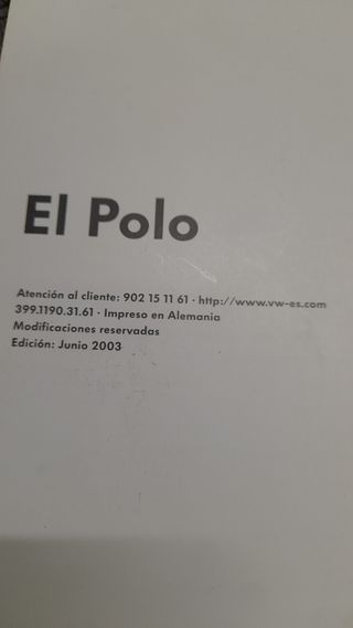 Catalogos Volkswagen Polo 2002/03