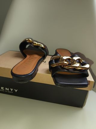VIENTY 38 sandalia piel oro cadena