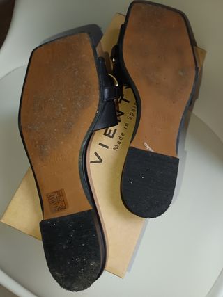 VIENTY 38 sandalia piel oro cadena
