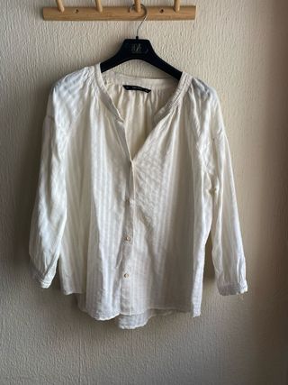 Camisa beige lino - zara