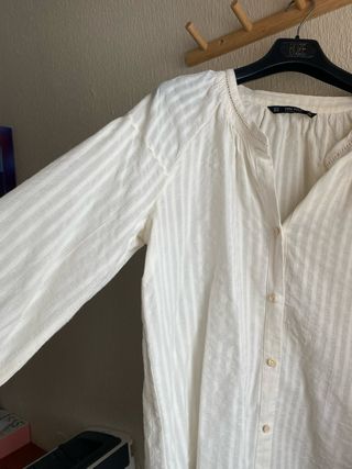 Camisa beige lino - zara