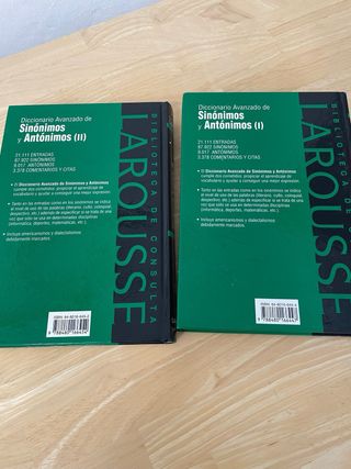 Diccionario Sinónimos y Antónimos I y II. Larouse