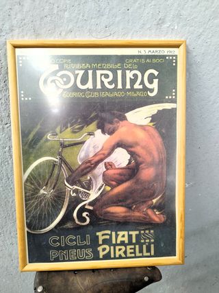 Ristampa pubblicitaria vintage 1900 con cornice