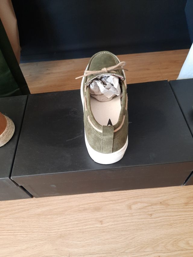 mocassini da barca scarpe verdi scamosciati