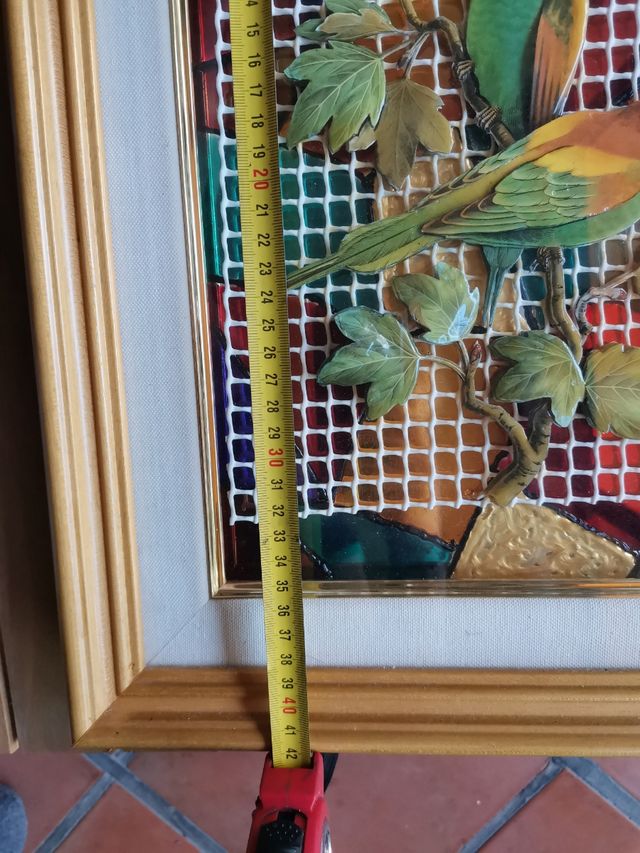 Cuadro de pájaros con marco