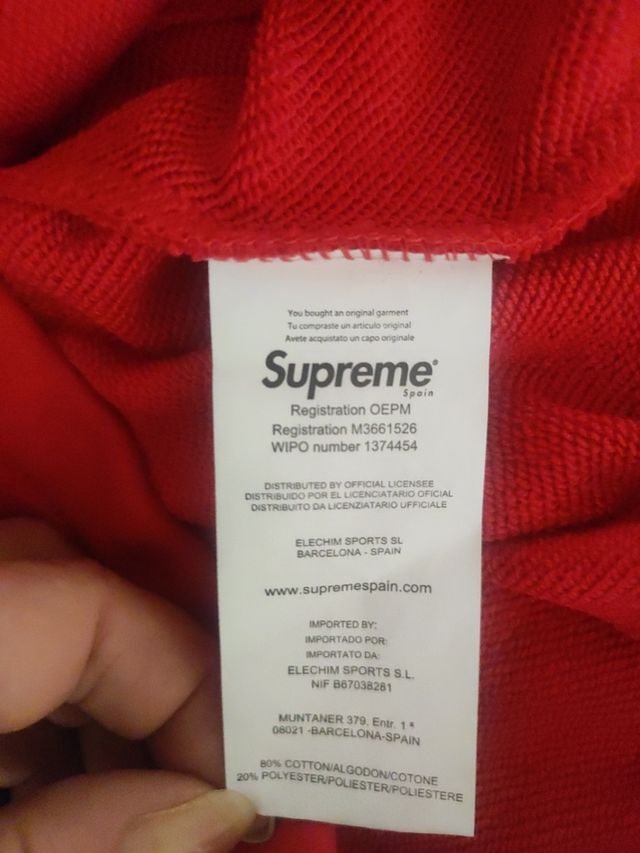 Sudadera cremallera Supreme España T.XL