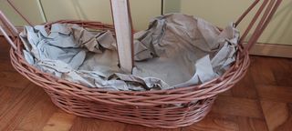 Cesta mimbre 3 pisos regalos Navidad/boda