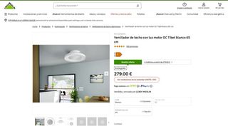 Ventilador Techo aspas ocultas con luz Mantra