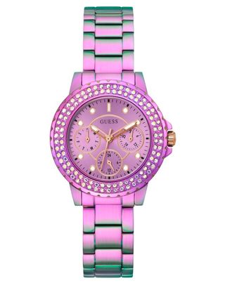 RELOJ GUESS DE CUARZO, VIOLETA, NUEVO