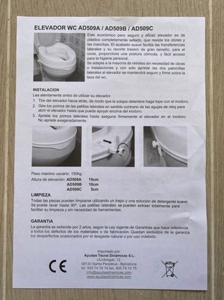 Elevador WC 10 cm con tapa sin abrir