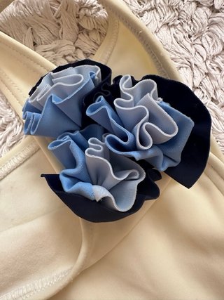 Bikini con Top Burberry azul y blanco.