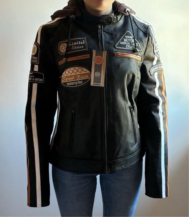 chaqueta moto mujer de cuero Urban talla L