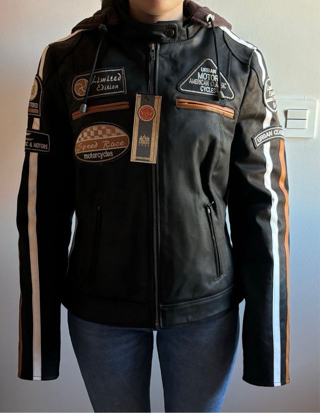 chaqueta moto mujer de cuero Urban talla L