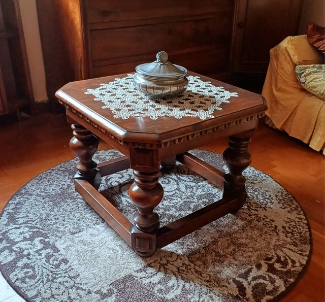 Tavolino basso, legno, noce, vintage