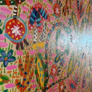 Cuadro óleo ornamental, multicolor, muy alegre