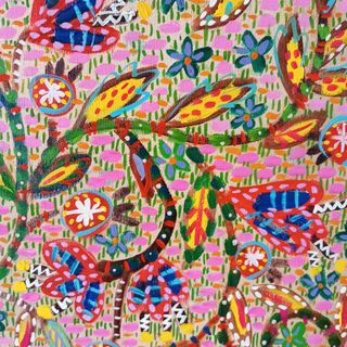 Cuadro óleo ornamental, multicolor, muy alegre