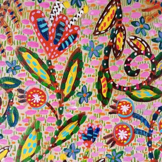 Cuadro óleo ornamental, multicolor, muy alegre