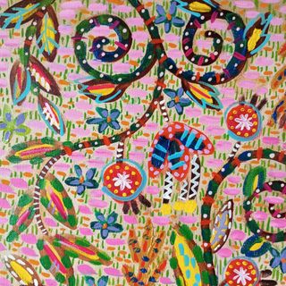 Cuadro óleo ornamental, multicolor, muy alegre