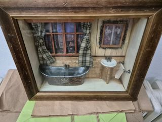 Diorama baño en miniatura siglo XIX