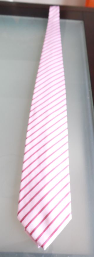 Cravatta pura seta Made in Italy Regimental Rosa