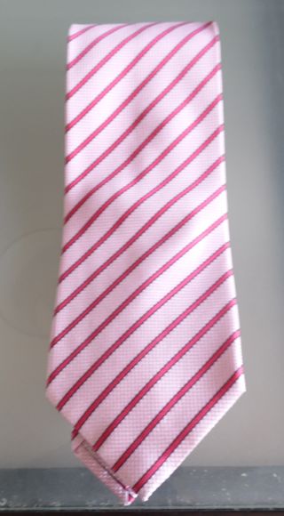 Cravatta pura seta Made in Italy Regimental Rosa