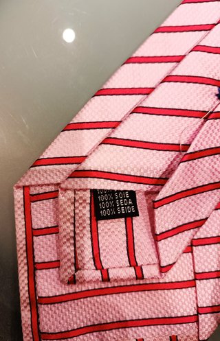 Only Blu Cravatta Pura Seta Made in Italy Rosa Reg