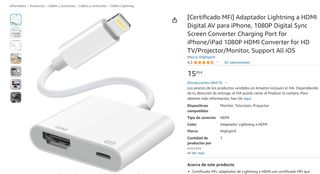 Adaptador Lightning a HDMI Digital AV para iPhone,