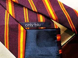 Only Blu Cravatta Pura Seta Made in Italy Regiment