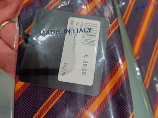 Only Blu Cravatta Pura Seta Made in Italy Regiment
