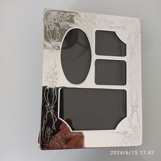 Elegante portafotografie in argento e ve