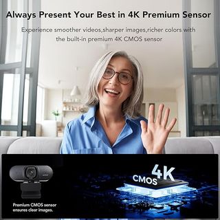 Webcam 4k con Autofocus y Doble Micrófono