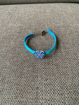 Pulsera azul de cristal de murano