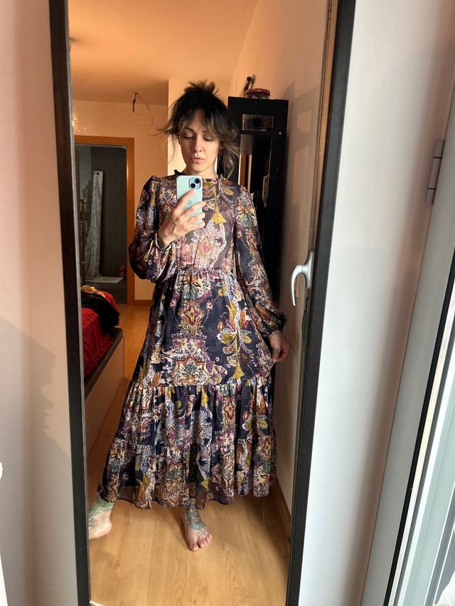 Vestido largo estampado talla xs