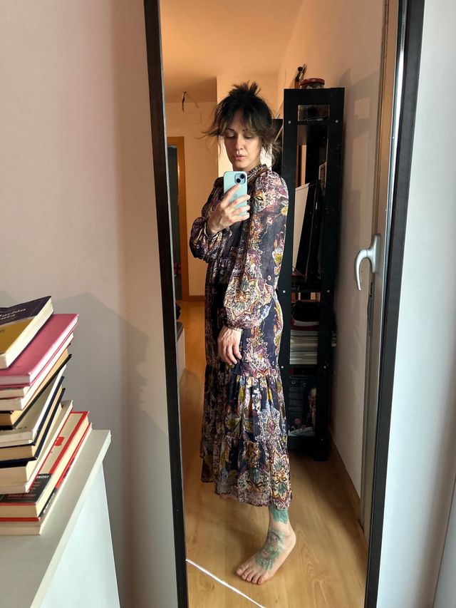 Vestido largo estampado talla xs