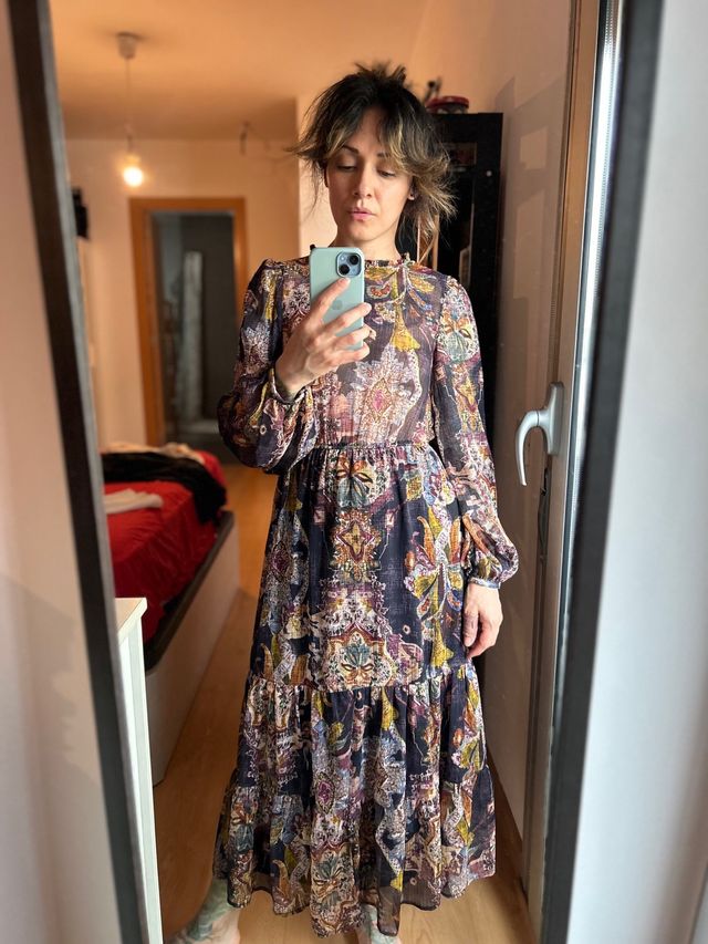 Vestido largo estampado talla xs