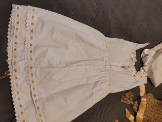 Cofia delantal enagua Alicantina bebé-niña