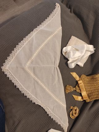 Cofia delantal enagua Alicantina bebé-niña