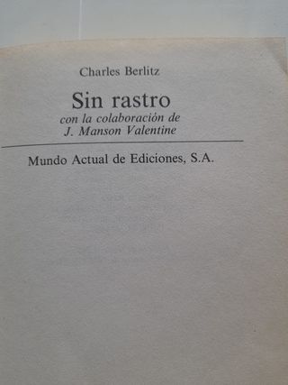 "SIN RASTRO" Charles Berlitz edición original 1978