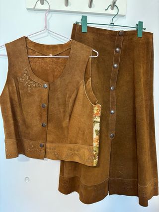 Conjunto piel cuero nobuck