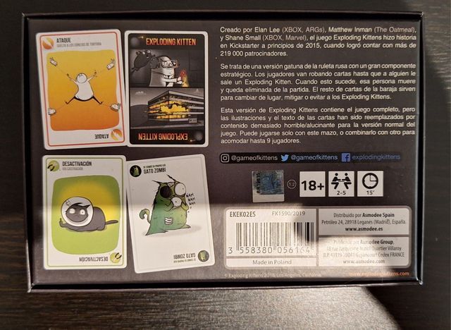 Juego mesa gatos explosivos