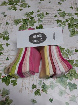 14 pares de meias em algodão T. 0/6M