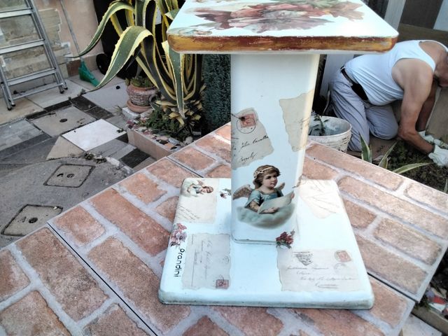 Alzatina legno puro shabby Prandini italy