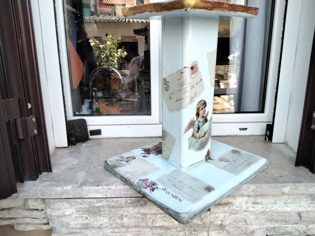 Alzatina legno puro shabby Prandini italy